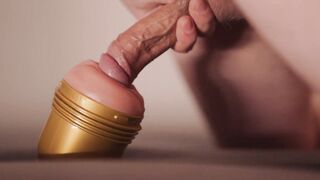 Swedish guy gently fucks his fleshlight