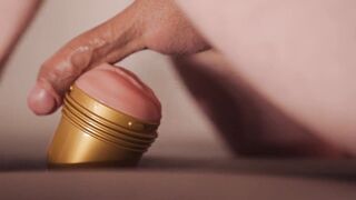Swedish guy gently fucks his fleshlight