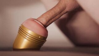Swedish guy gently fucks his fleshlight