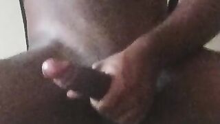 Sexy black guy jerk off before his exam