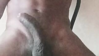 Sexy black guy jerk off before his exam