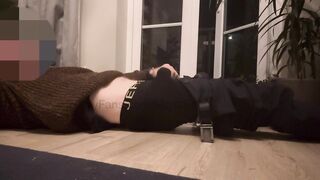 TEASER: Big cock masturbated by the balcony until cumming over myself. Video out 19/11/24