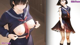 Hinako Shimizu Anime - Silent Hill F Uniform Blow Job with a man