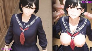 Hinako Shimizu Anime - Silent Hill F Uniform Blow Job with a man